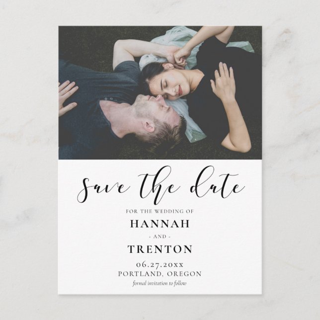 Postal Foto de diseño simple y elegante (Anverso)