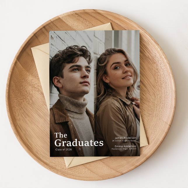 Postal Foto de dos graduados agradecimiento conjunto de g (Subido por el creador)