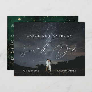 Postal Foto de Emerald Green Black Magic