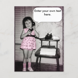 Postal Foto de época de Chica en Personalizado de teléfon
