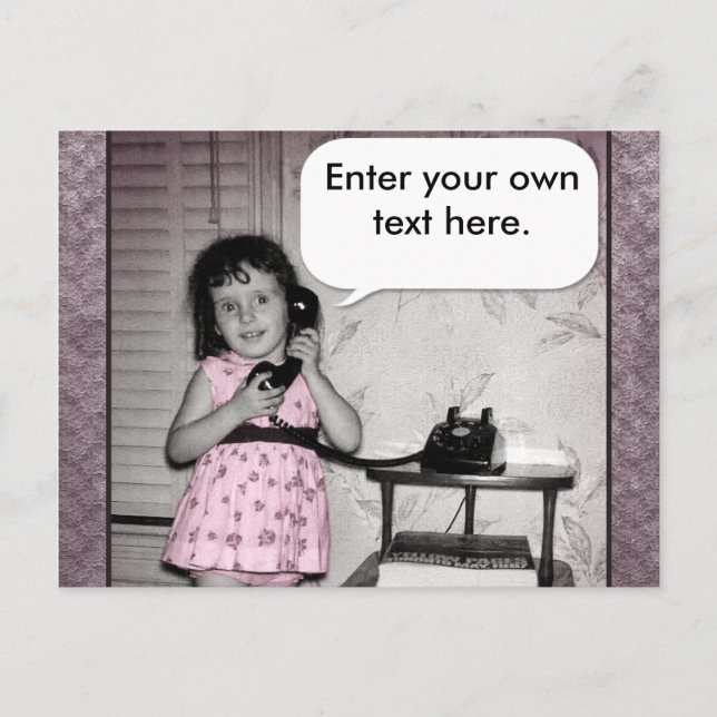 Postal Foto de época de Chica en Personalizado de teléfon (Anverso)