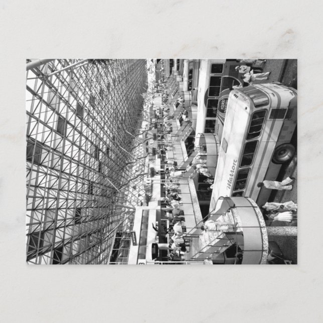 Postal Foto de época de la terminal de autobuses de Sao P (Anverso)