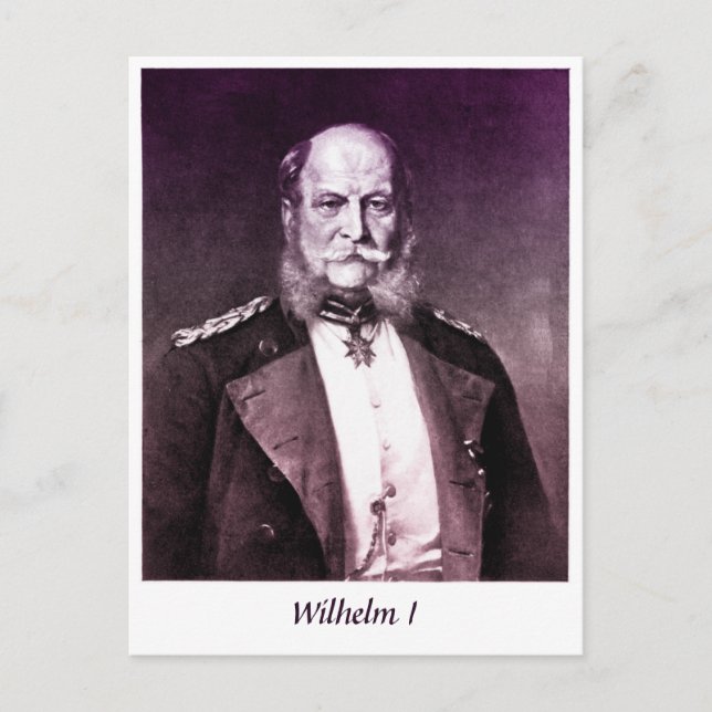 Postal Foto de época del rey Wilhelm I de Alemania (Anverso)