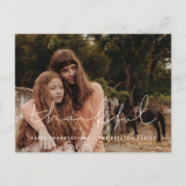 Postal Foto de familia de Acción de Gracias minimalista a