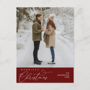 Postal Foto de familia de Navidad más alegre, saludo romá