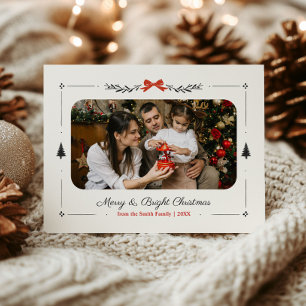 Postal Foto de familia de Navidades captada por mano capr