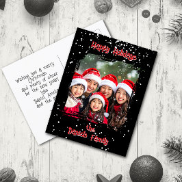 Postal Foto de familia de nieve de Navidades pequeños