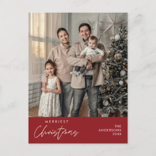 Postal Foto de familia en Navidad más alegre, felicidad a
