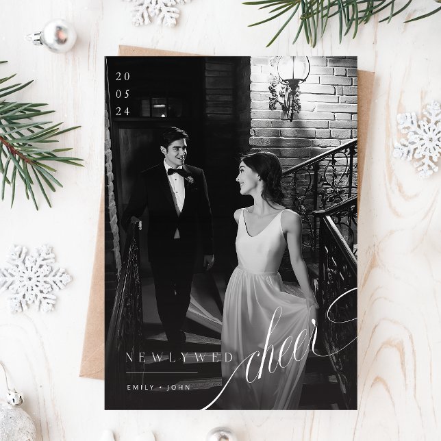 Postal Foto de feriado de Navidades recién casados (Subido por el creador)