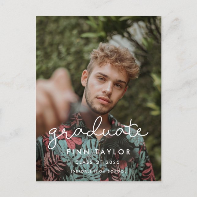 Postal Foto de fiesta de graduación de guión corto (Anverso)