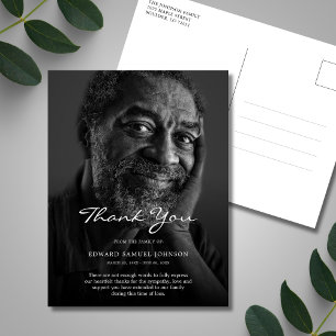 Postal Foto de funeral personalizada de agradecimiento po