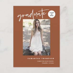 Postal Foto de Grado de Secundaria Moderna Terracotta Col