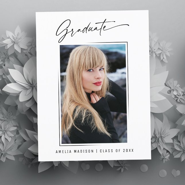 Postal Foto de graduación de escritura en tinta de caligr (Subido por el creador)