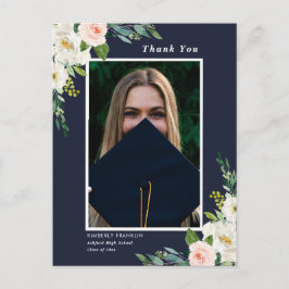 Postal Foto De Graduación De Floral En Jardín Gracias Pos