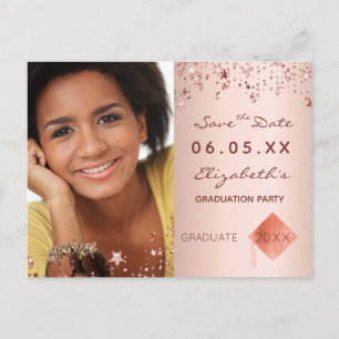 Postal Foto de graduación de la fiesta Save the Date rubo