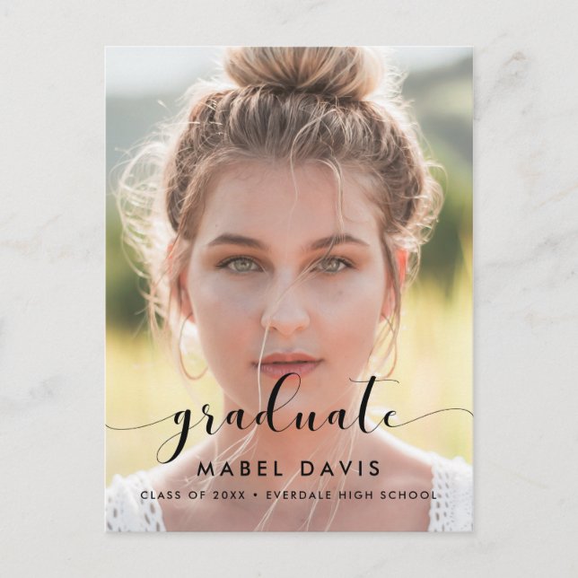 Postal Foto de graduación elegante y de moda (Anverso)