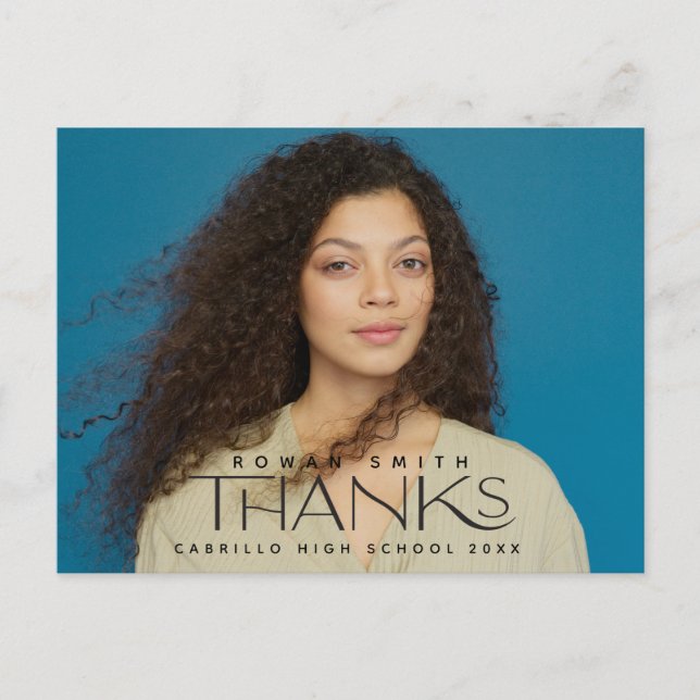 Postal Foto de graduación Gracias (Anverso)