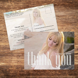 Postal Foto de graduación Gracias Personalizado de tarjet
