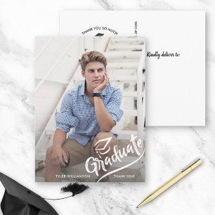 Postal Foto de graduación moderna, agradecimiento de fies