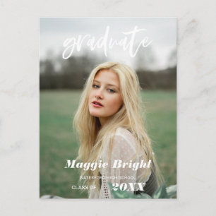 Postal Foto de graduado con guión moderno