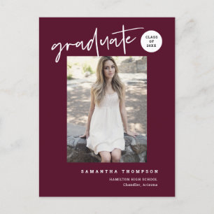 Postal Foto de graduado de la escuela secundaria de Borgo