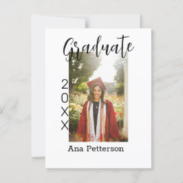 Postal Foto de graduado moderno clásico añadir nombre de 