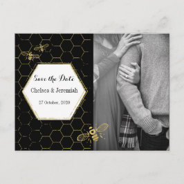 Postal Foto de Honey Bee Black Gold Save the Date Postcar