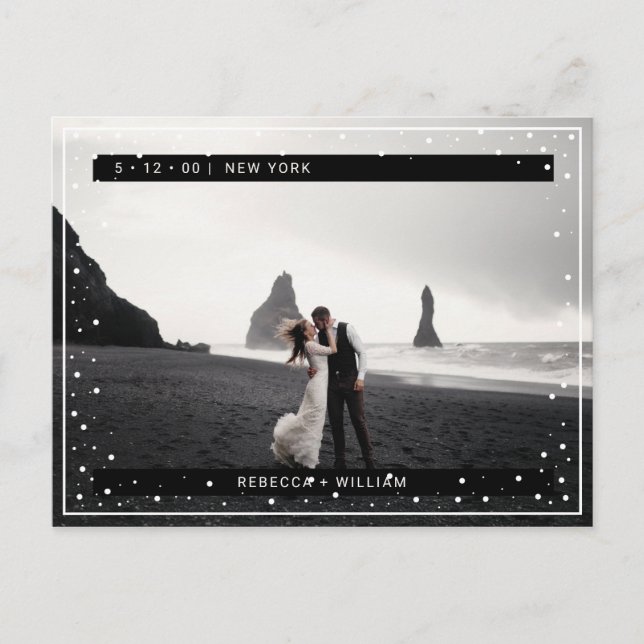 Postal Foto de invierno de la nieve no llega la invitació (Anverso)