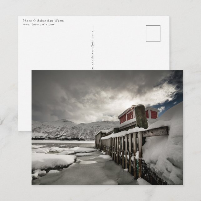 Postal Foto de invierno noruega (Anverso / Reverso)