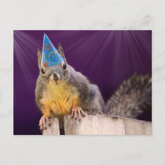 Postal Foto de la ardilla de cumpleaños