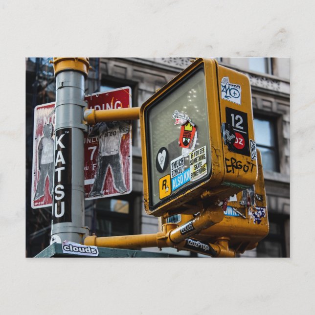 Postal Foto de la calle urbana de Nueva York (Anverso)