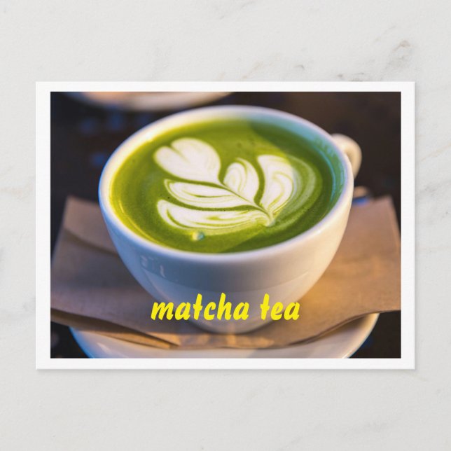 Postal Foto de la Copa del Té de Matcha (Anverso)