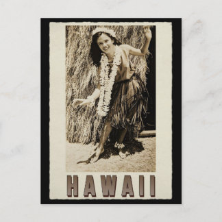 Postal Foto de la cosecha de Hawaii Hula Chica
