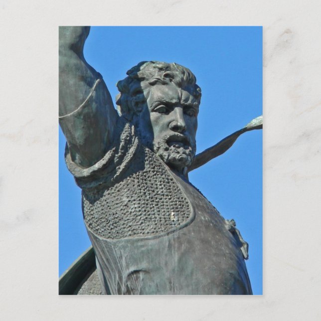Postal Foto de la estatua de El Cid en el Parque Balboa:  (Anverso)