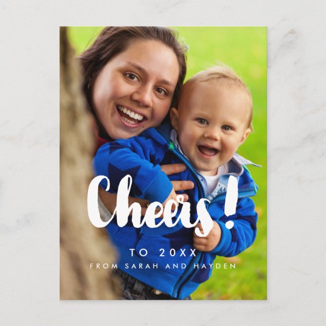 Postal Foto de la familia de Año Nuevo (Anverso)