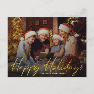 Postal Foto de la familia de Navidades de vacaciones feli