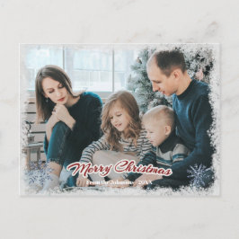 Postal Foto de la familia Feliz Navidad - Nieve horizonta