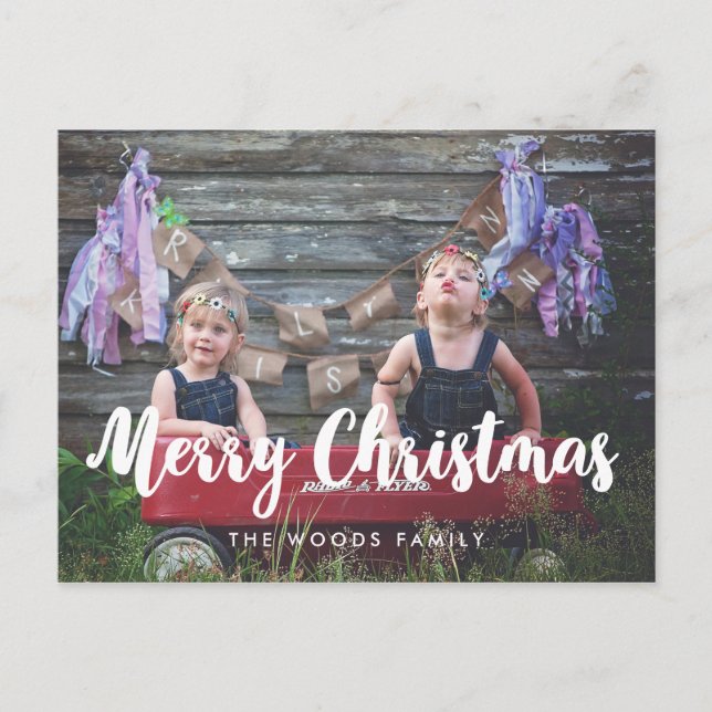 Postal Foto de la familia Merry Christmas (Anverso)