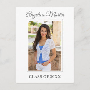 Postal Foto de la fiesta de graduación blanca de Moda mod