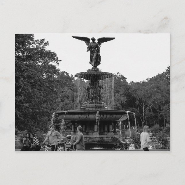 Postal Foto de la Fuente de Bethesda, Central Park (Anverso)