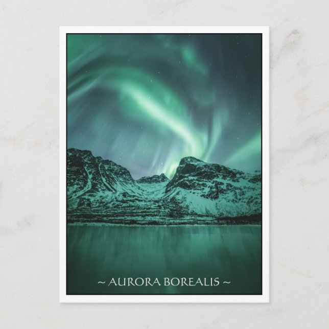 Postal Foto de la naturaleza de la Aurora Boreal (Anverso)
