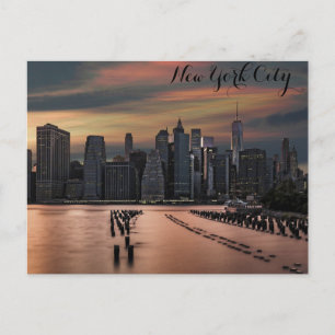 Postal Foto de la silueta de la ciudad de Nueva York al a