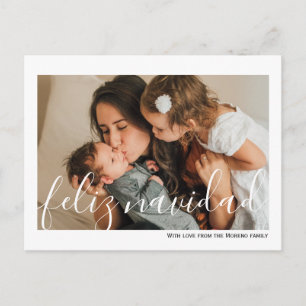 Postal Foto de la tipografía Minimalista Feliz Navidad