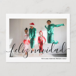 Postal Foto de la tipografía Minimalista Feliz Navidad