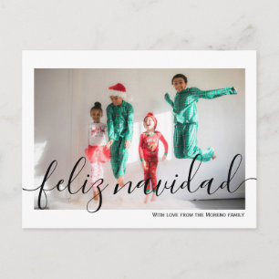 Postal Foto de la tipografía Minimalista Feliz Navidad