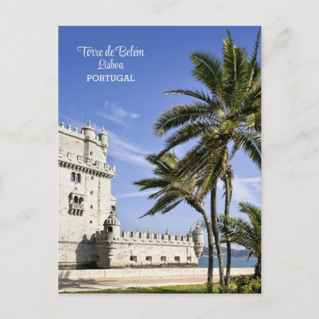 Postal Foto de la Torre Belém, Lisboa, Portugal (Anverso)