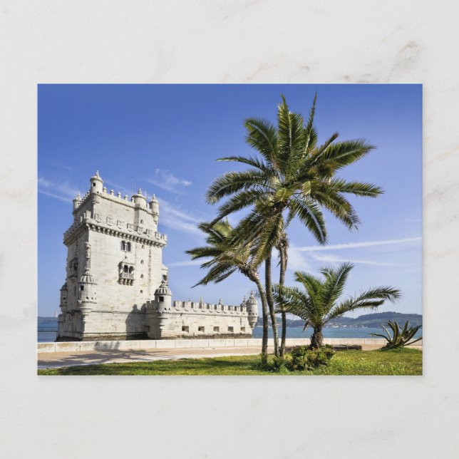 Postal Foto de la Torre Belém, Lisboa, Portugal (Anverso)