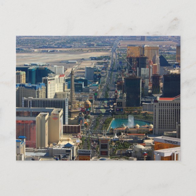 Postal Foto de Las Vegas Strip Nevada (Anverso)