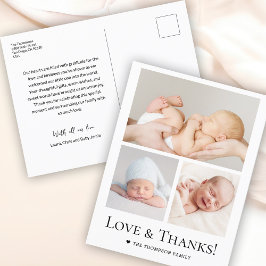 Postal Foto de Love and Gracias Personalizado Baby Shower