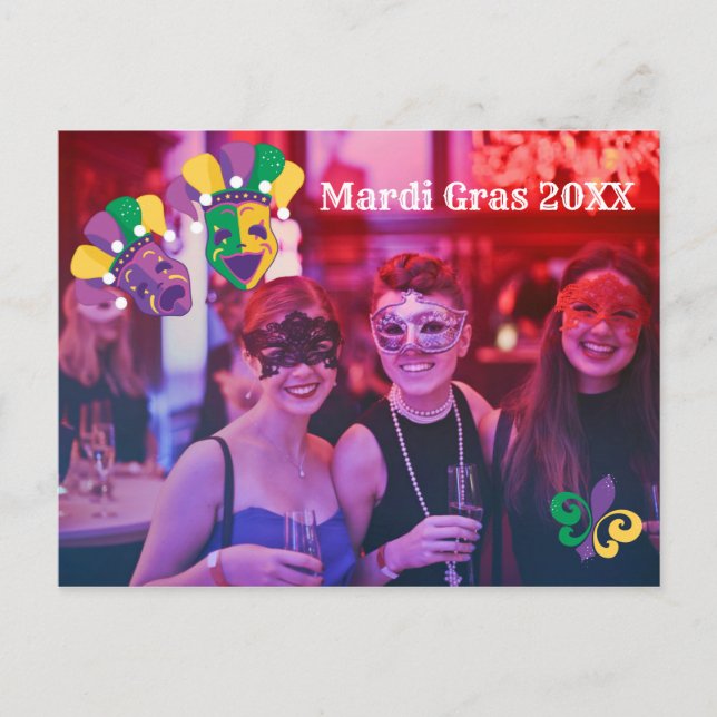 Postal Foto de Mardi Gras Fleur De Lis (Anverso)